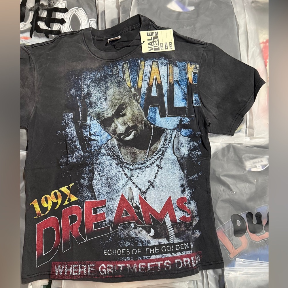 VALE 199X DREAMS Graphic Tee - Black with Red & Blue Print